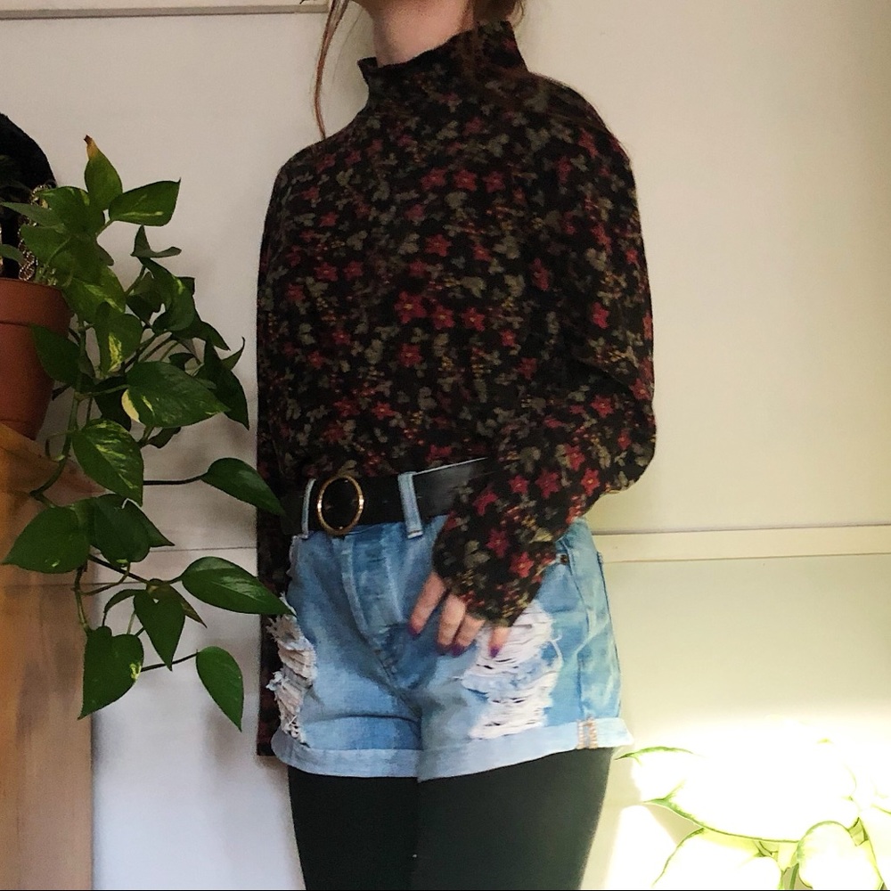 Floral Turtleneck Top